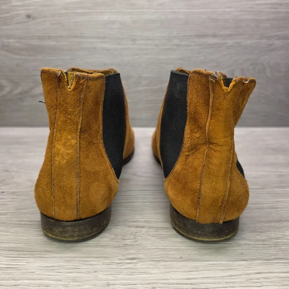 Billy Reid Mens Brown Suede Chelsea Boots Hand Made In Italy Size 7.5 M Ankle